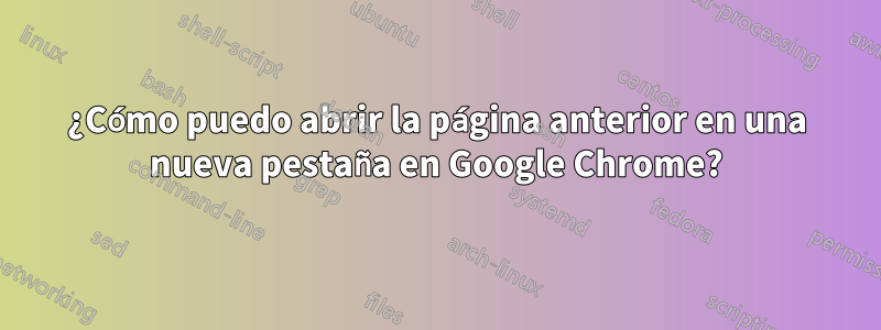 ¿Cómo puedo abrir la página anterior en una nueva pestaña en Google Chrome?