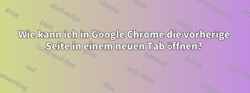 Wie kann ich in Google Chrome die vorherige Seite in einem neuen Tab öffnen?