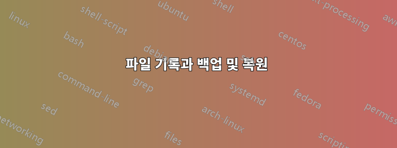 파일 기록과 백업 및 복원