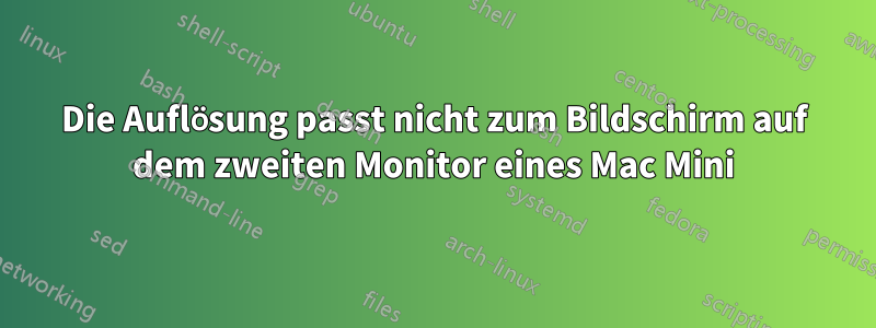 Die Auflösung passt nicht zum Bildschirm auf dem zweiten Monitor eines Mac Mini