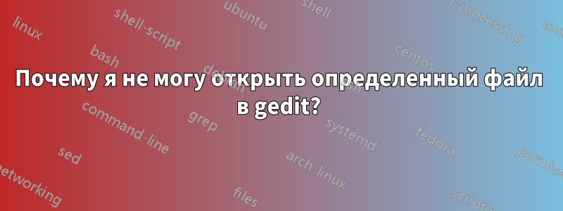 Почему я не могу открыть определенный файл в gedit?