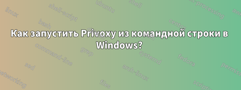 Как запустить Privoxy из командной строки в Windows?