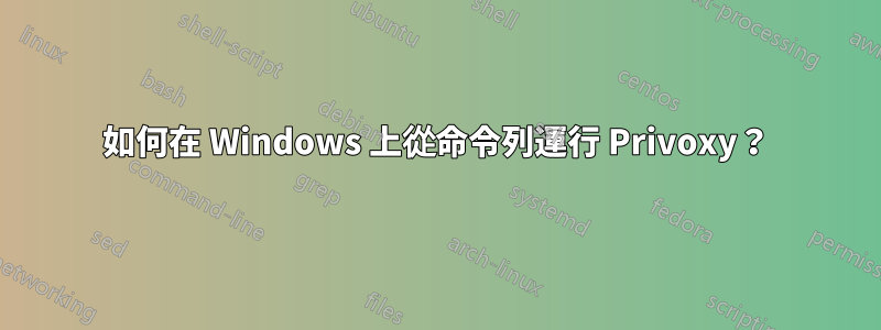 如何在 Windows 上從命令列運行 Privoxy？