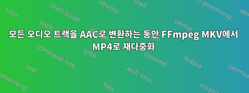 모든 오디오 트랙을 AAC로 변환하는 동안 FFmpeg MKV에서 MP4로 재다중화