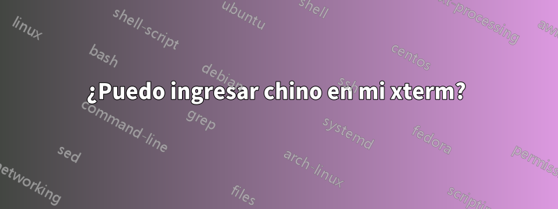 ¿Puedo ingresar chino en mi xterm?