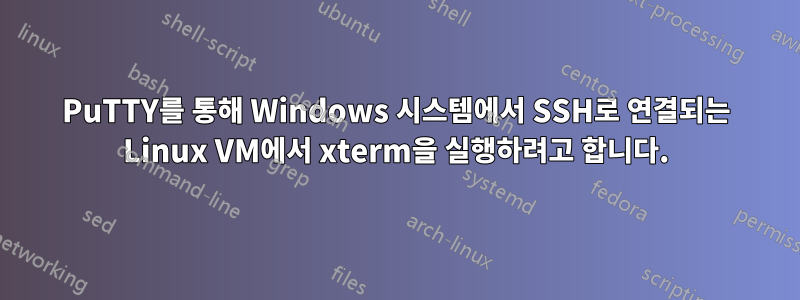 PuTTY를 통해 Windows 시스템에서 SSH로 연결되는 Linux VM에서 xterm을 실행하려고 합니다.
