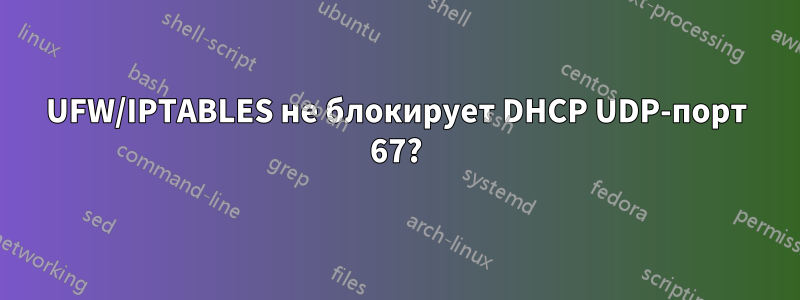 UFW/IPTABLES не блокирует DHCP UDP-порт 67?