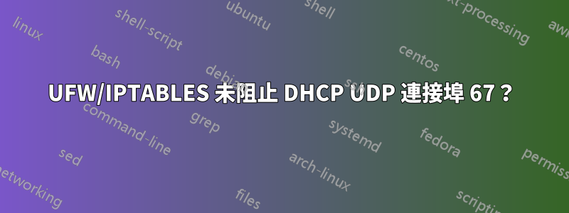 UFW/IPTABLES 未阻止 DHCP UDP 連接埠 67？