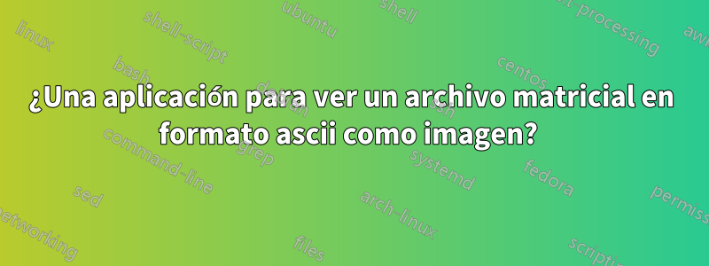 ¿Una aplicación para ver un archivo matricial en formato ascii como imagen? 