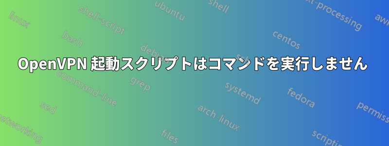 OpenVPN 起動スクリプトはコマンドを実行しません