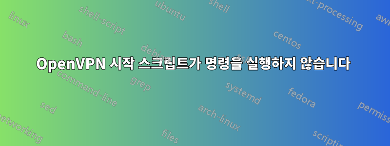 OpenVPN 시작 스크립트가 명령을 실행하지 않습니다