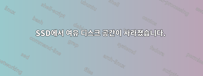 SSD에서 여유 디스크 공간이 사라졌습니다.