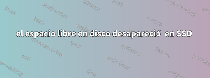 el espacio libre en disco desapareció en SSD