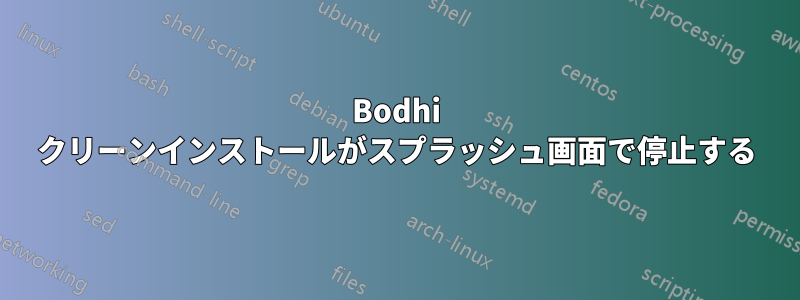 Bodhi クリーンインストールがスプラッシュ画面で停止する