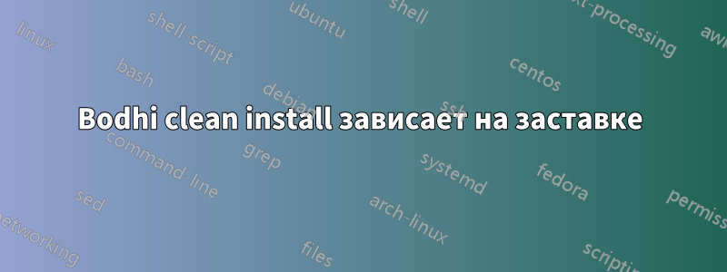 Bodhi clean install зависает на заставке