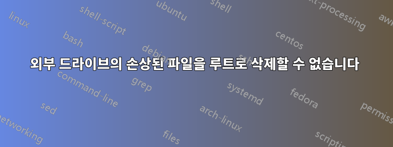 외부 드라이브의 손상된 파일을 루트로 삭제할 수 없습니다