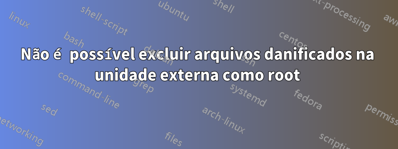 Não é possível excluir arquivos danificados na unidade externa como root