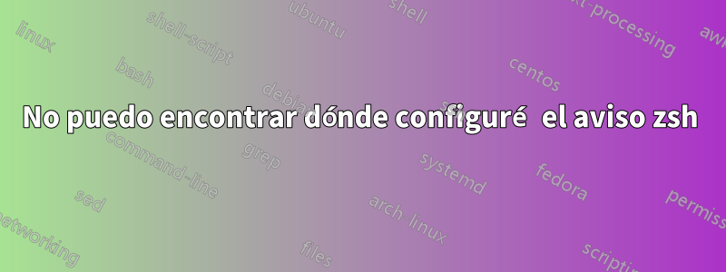 No puedo encontrar dónde configuré el aviso zsh