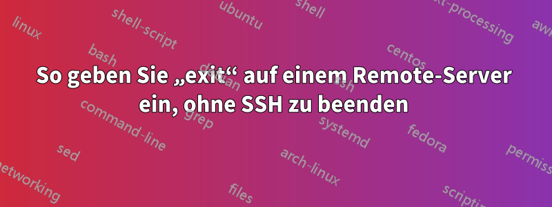 So geben Sie „exit“ auf einem Remote-Server ein, ohne SSH zu beenden