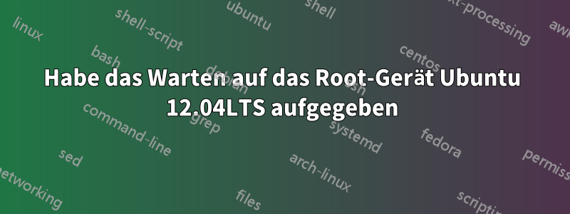 Habe das Warten auf das Root-Gerät Ubuntu 12.04LTS aufgegeben