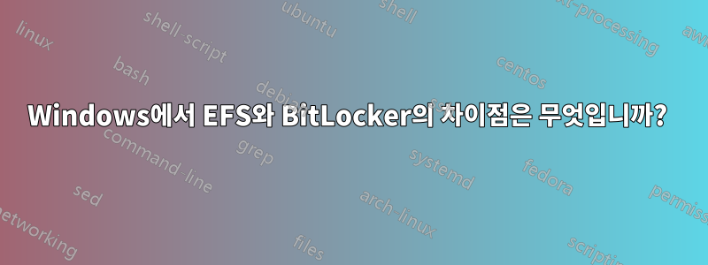 Windows에서 EFS와 BitLocker의 차이점은 무엇입니까? 