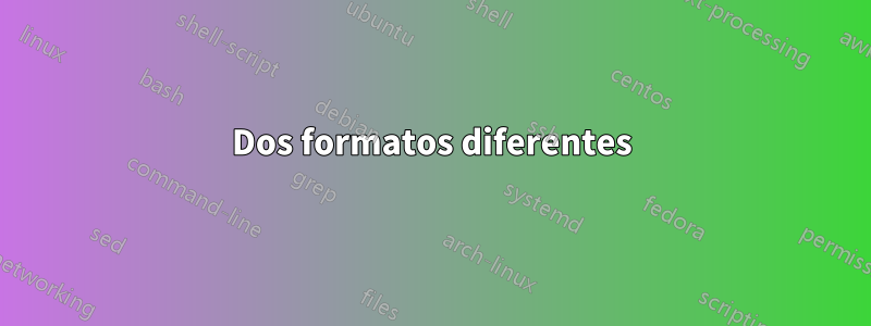 Dos formatos diferentes