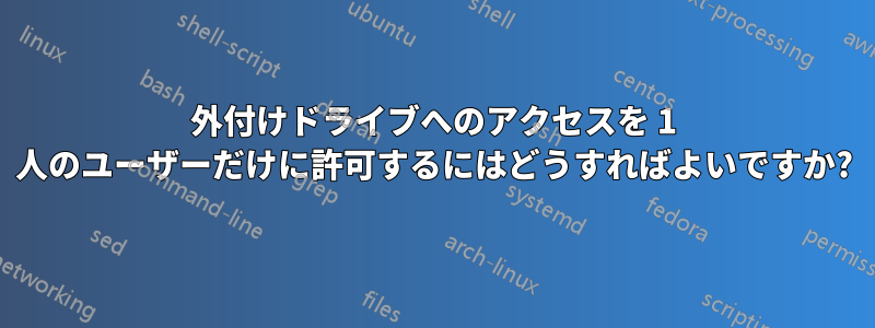 外付けドライブへのアクセスを 1 人のユーザーだけに許可するにはどうすればよいですか?