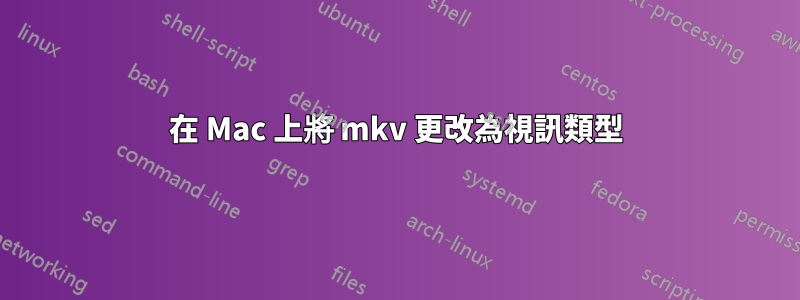 在 Mac 上將 mkv 更改為視訊類型