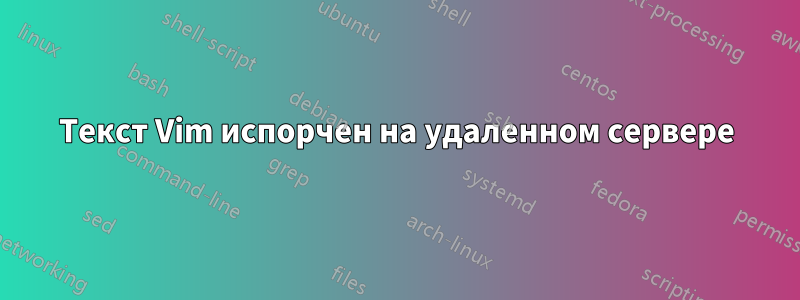 Текст Vim испорчен на удаленном сервере