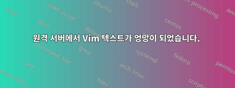 원격 서버에서 Vim 텍스트가 엉망이 되었습니다.