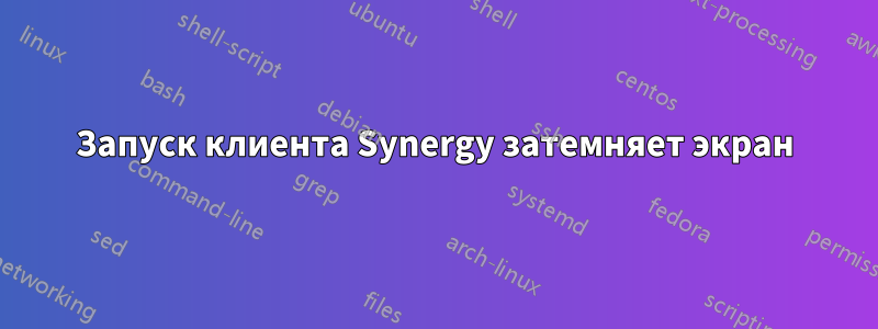 Запуск клиента Synergy затемняет экран