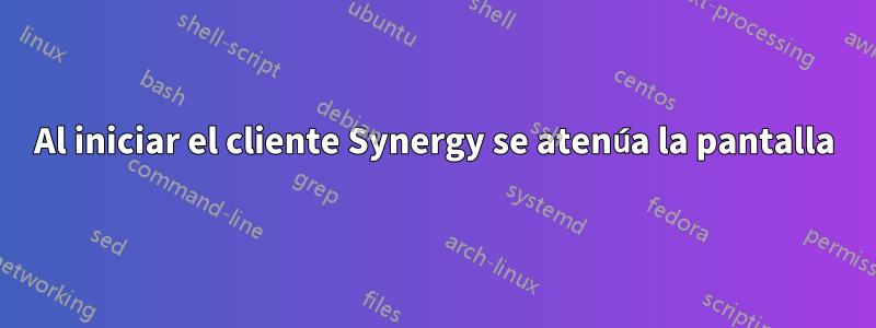 Al iniciar el cliente Synergy se atenúa la pantalla