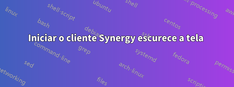 Iniciar o cliente Synergy escurece a tela