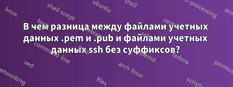 В чем разница между файлами учетных данных .pem и .pub и файлами учетных данных ssh без суффиксов?