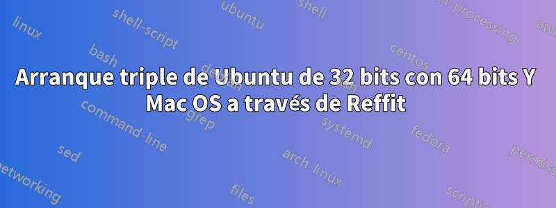 Arranque triple de Ubuntu de 32 bits con 64 bits Y Mac OS a través de Reffit