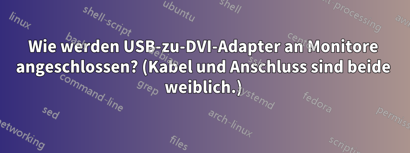 Wie werden USB-zu-DVI-Adapter an Monitore angeschlossen? (Kabel und Anschluss sind beide weiblich.)