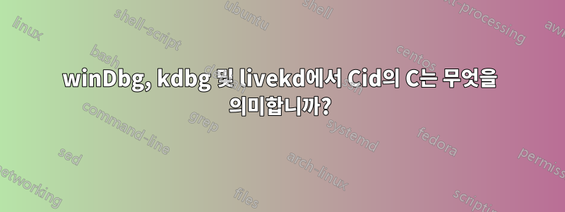 winDbg, kdbg 및 livekd에서 Cid의 C는 무엇을 의미합니까?