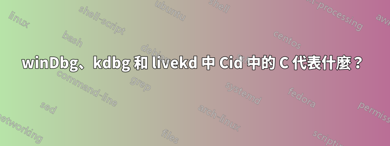 winDbg、kdbg 和 livekd 中 Cid 中的 C 代表什麼？