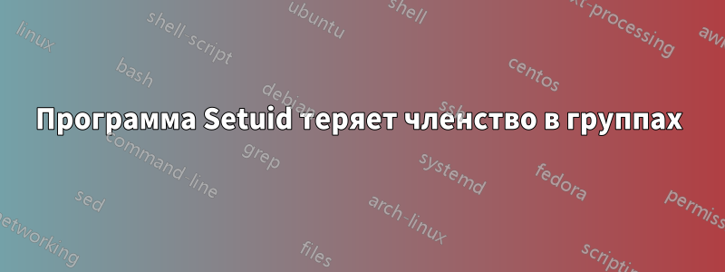 Программа Setuid теряет членство в группах
