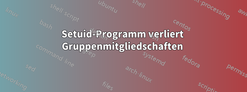 Setuid-Programm verliert Gruppenmitgliedschaften