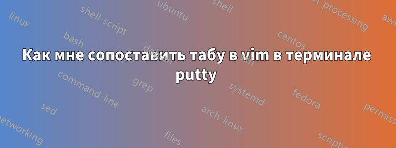 Как мне сопоставить табу в vim в терминале putty