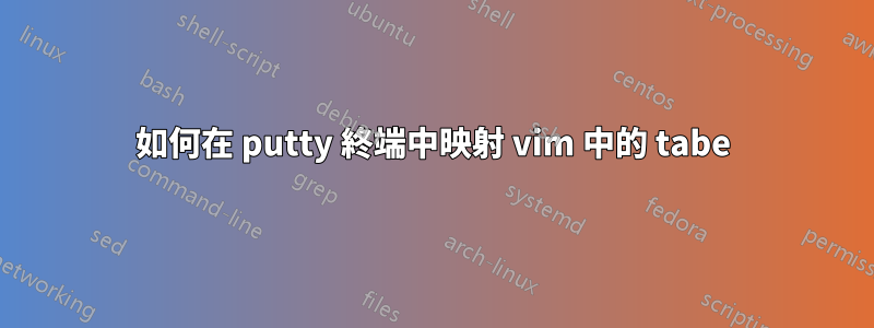 如何在 putty 終端中映射 vim 中的 tabe