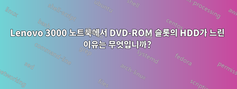 Lenovo 3000 노트북에서 DVD-ROM 슬롯의 HDD가 느린 이유는 무엇입니까?