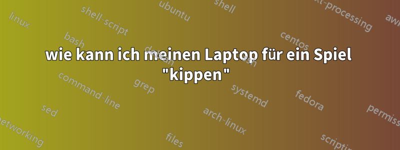 wie kann ich meinen Laptop für ein Spiel "kippen"