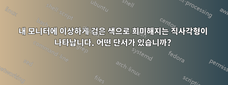 내 모니터에 이상하게 검은 색으로 희미해지는 직사각형이 나타납니다. 어떤 단서가 있습니까?