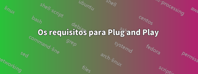 Os requisitos para Plug and Play