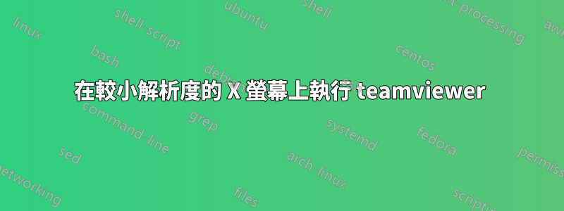 在較小解析度的 X 螢幕上執行 teamviewer