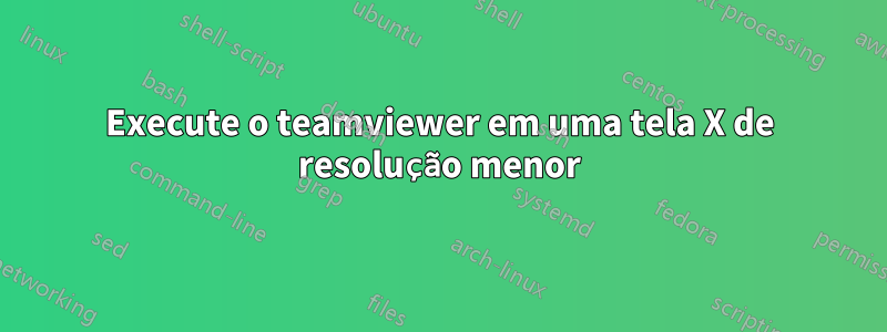 Execute o teamviewer em uma tela X de resolução menor