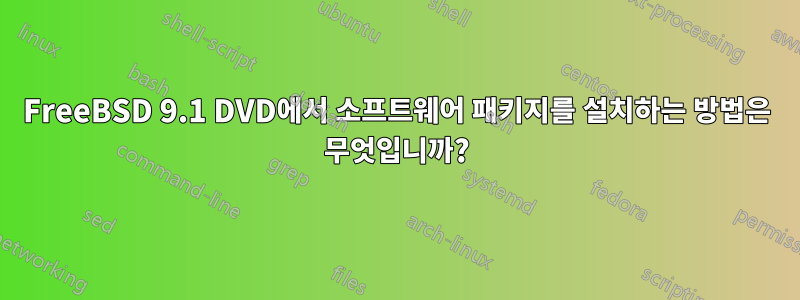 FreeBSD 9.1 DVD에서 소프트웨어 패키지를 설치하는 방법은 무엇입니까?