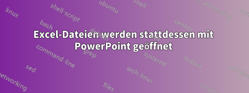 Excel-Dateien werden stattdessen mit PowerPoint geöffnet